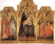 Spinello Aretino Madonna and Child Enthroned with SS.Paulinus,john the Baptist,Andrew,and Matthew oil painting
